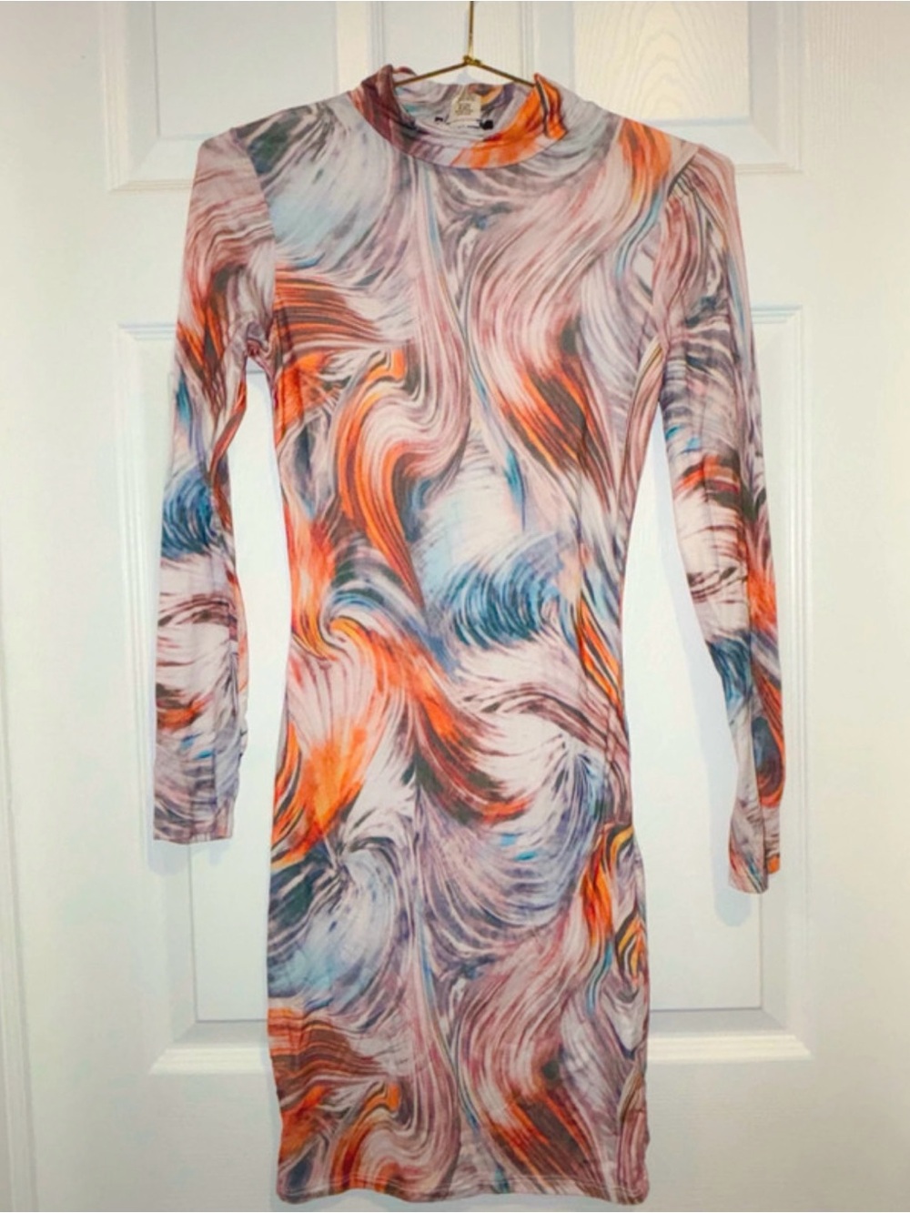 Abstract Swirl Print Mini Dress Like New